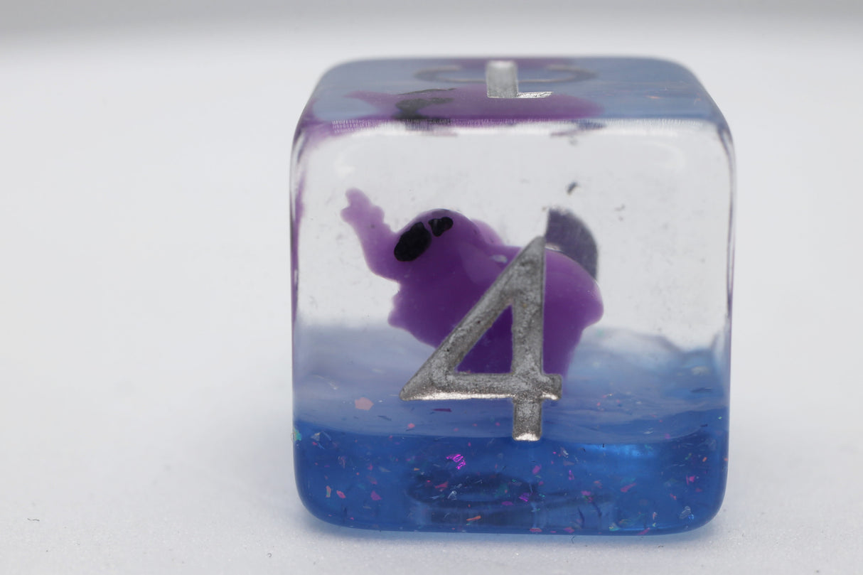 Purple Elephant RPG Dice Set Plastic Dice Foam Brain Games