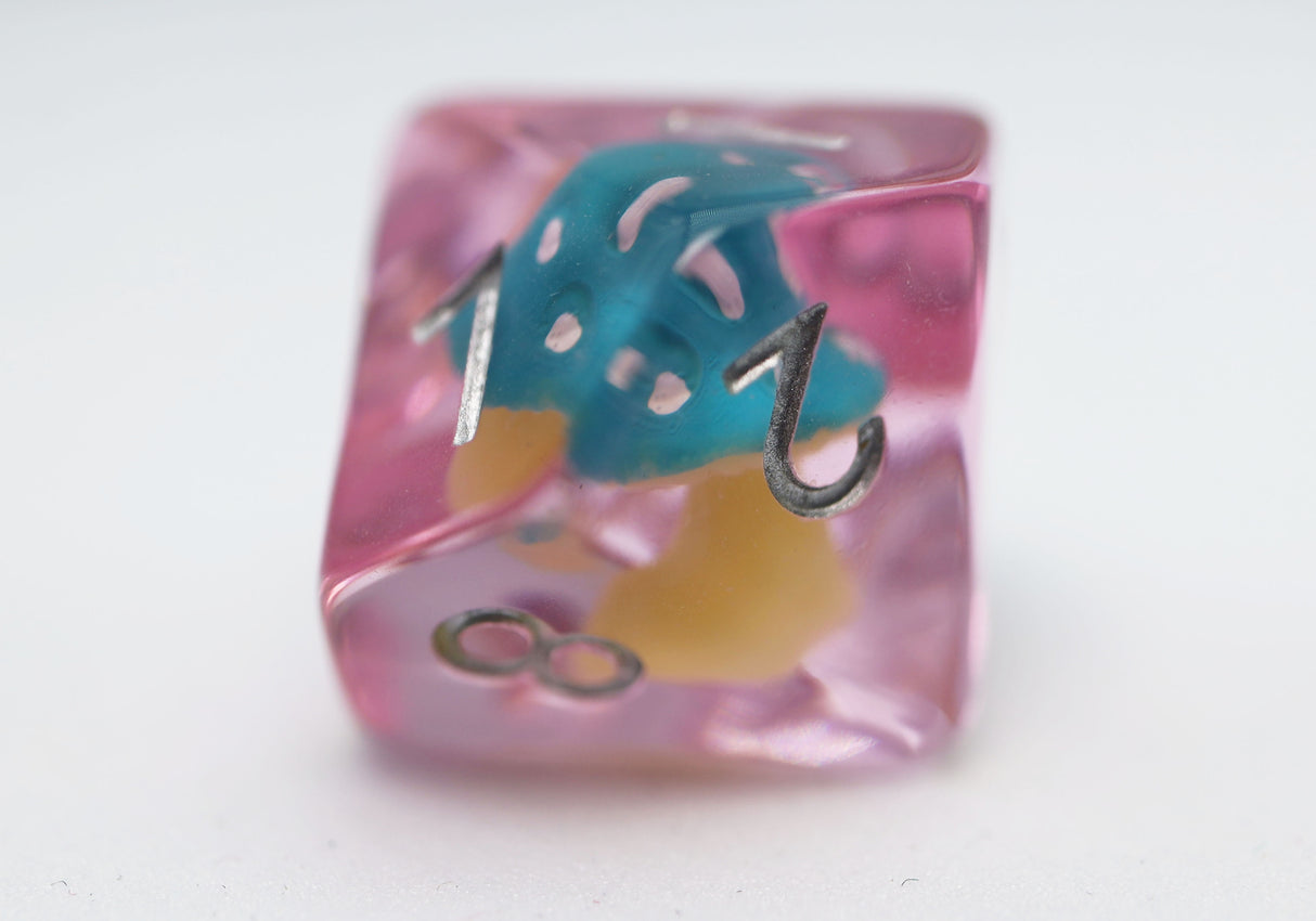 Blue Mushroom RPG Dice Set Plastic Dice Foam Brain Games