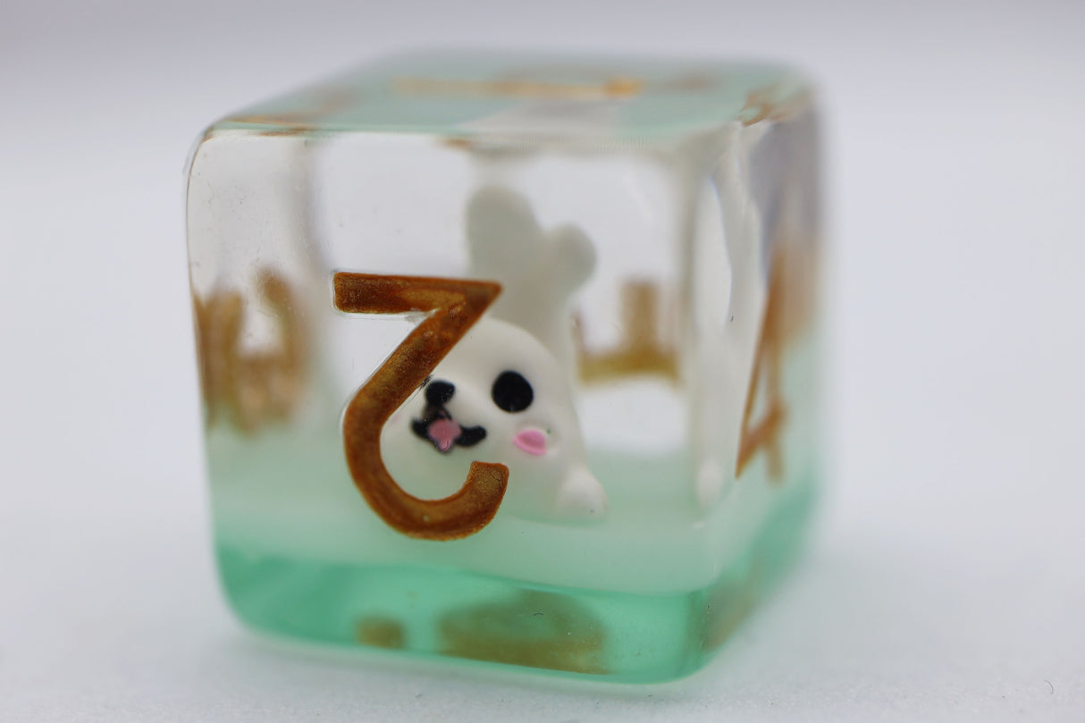 White Seal RPG Dice Set Plastic Dice Foam Brain Games