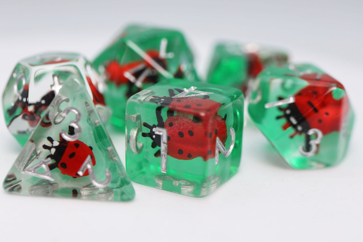 Lucky Ladybird RPG Dice Set Plastic Dice Foam Brain Games
