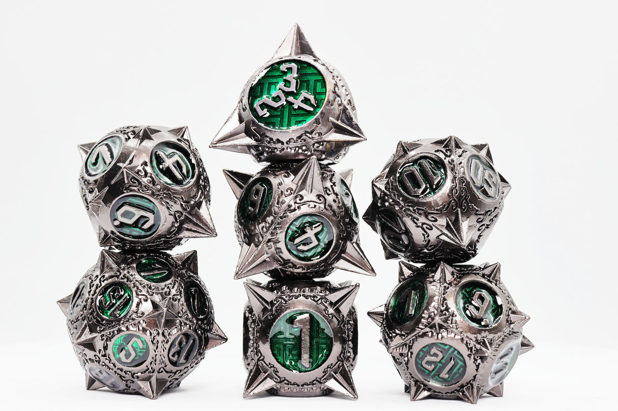 Meteor Storm: Hunter's Moon - Metal RPG Dice Set Metal Dice Foam Brain Games