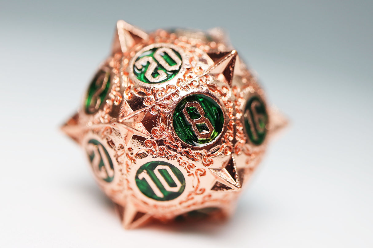 Meteor Storm: Emerald Storm - Metal RPG Dice Set Metal Dice Foam Brain Games