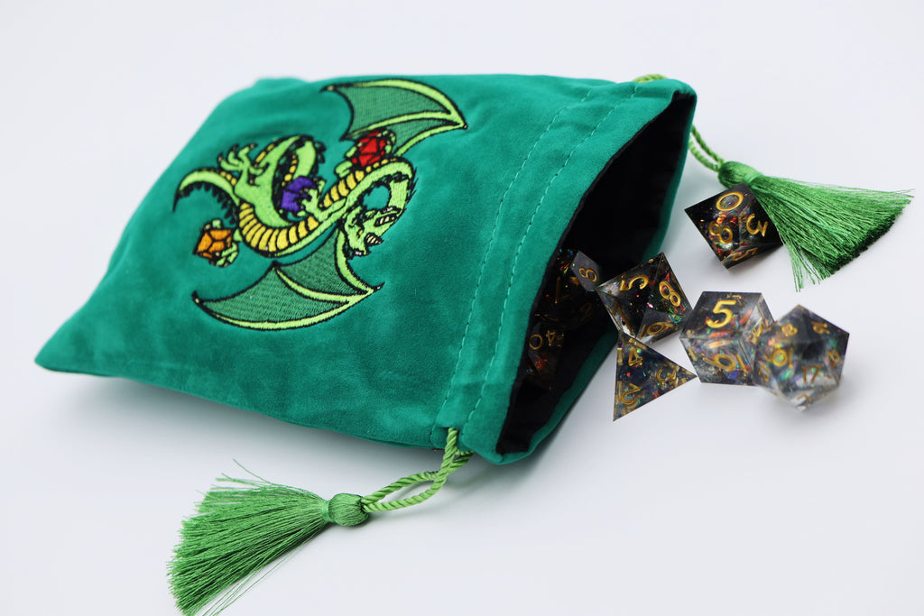 Dice Bag - Green Dragon Dice Bag Foam Brain Games