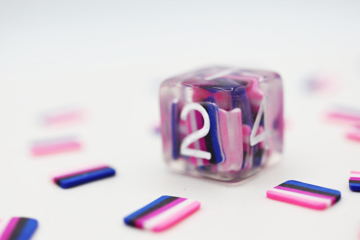 Genderfluid Flag RPG Dice Set Plastic Dice Foam Brain Games