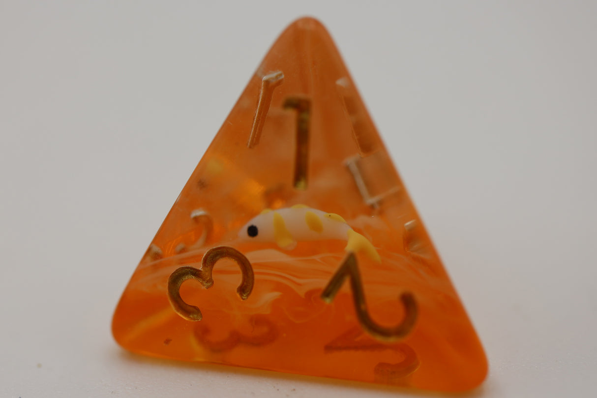 Golden Koi Fish RPG Dice Set Plastic Dice Foam Brain Games