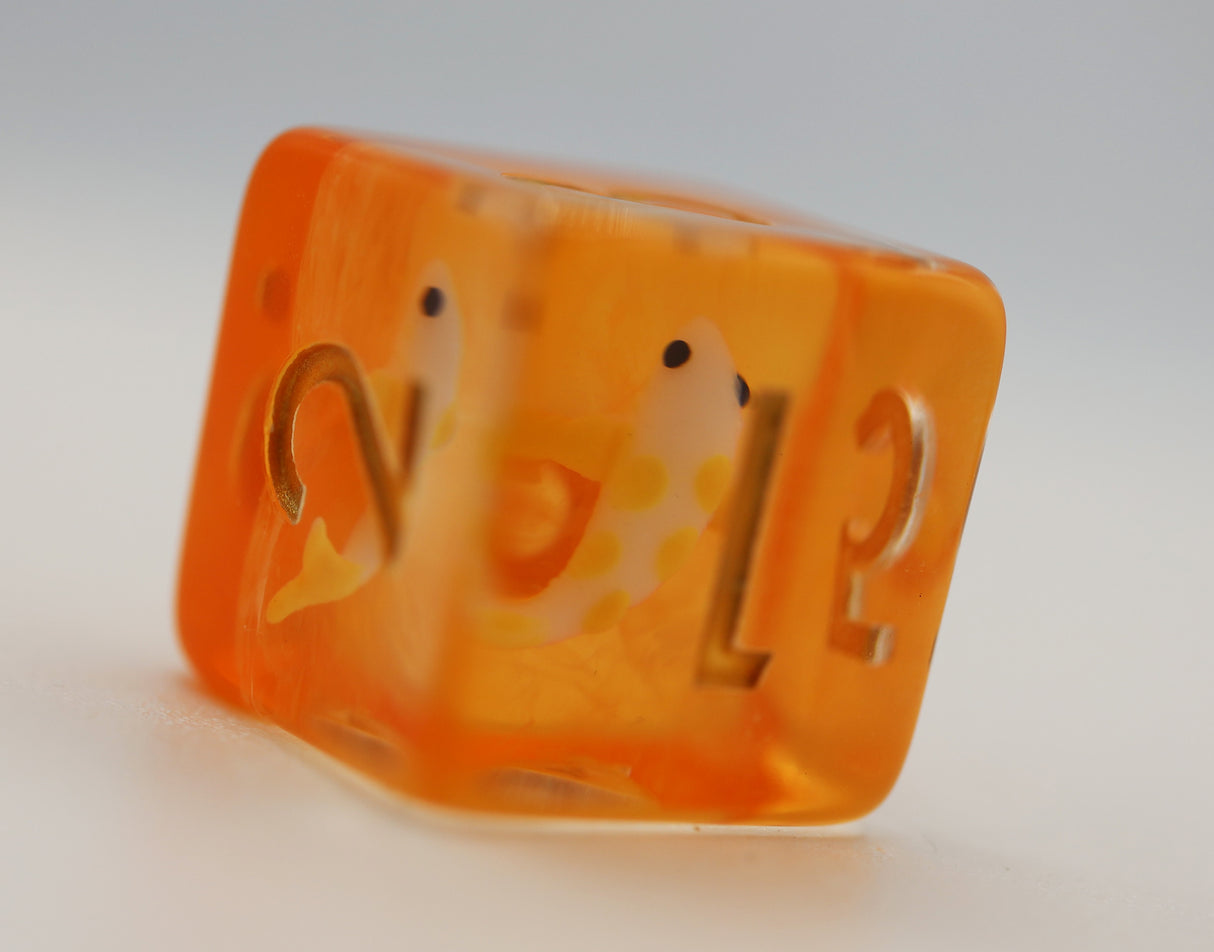 Golden Koi Fish RPG Dice Set Plastic Dice Foam Brain Games