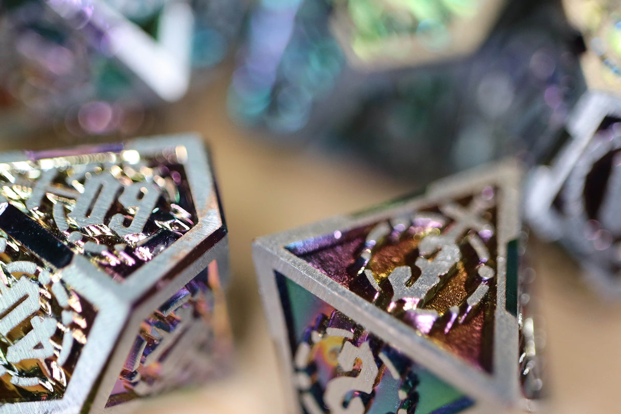 Crossed Swords: Holographic Sword - Metal RPG Dice Set Metal Dice Foam Brain Games