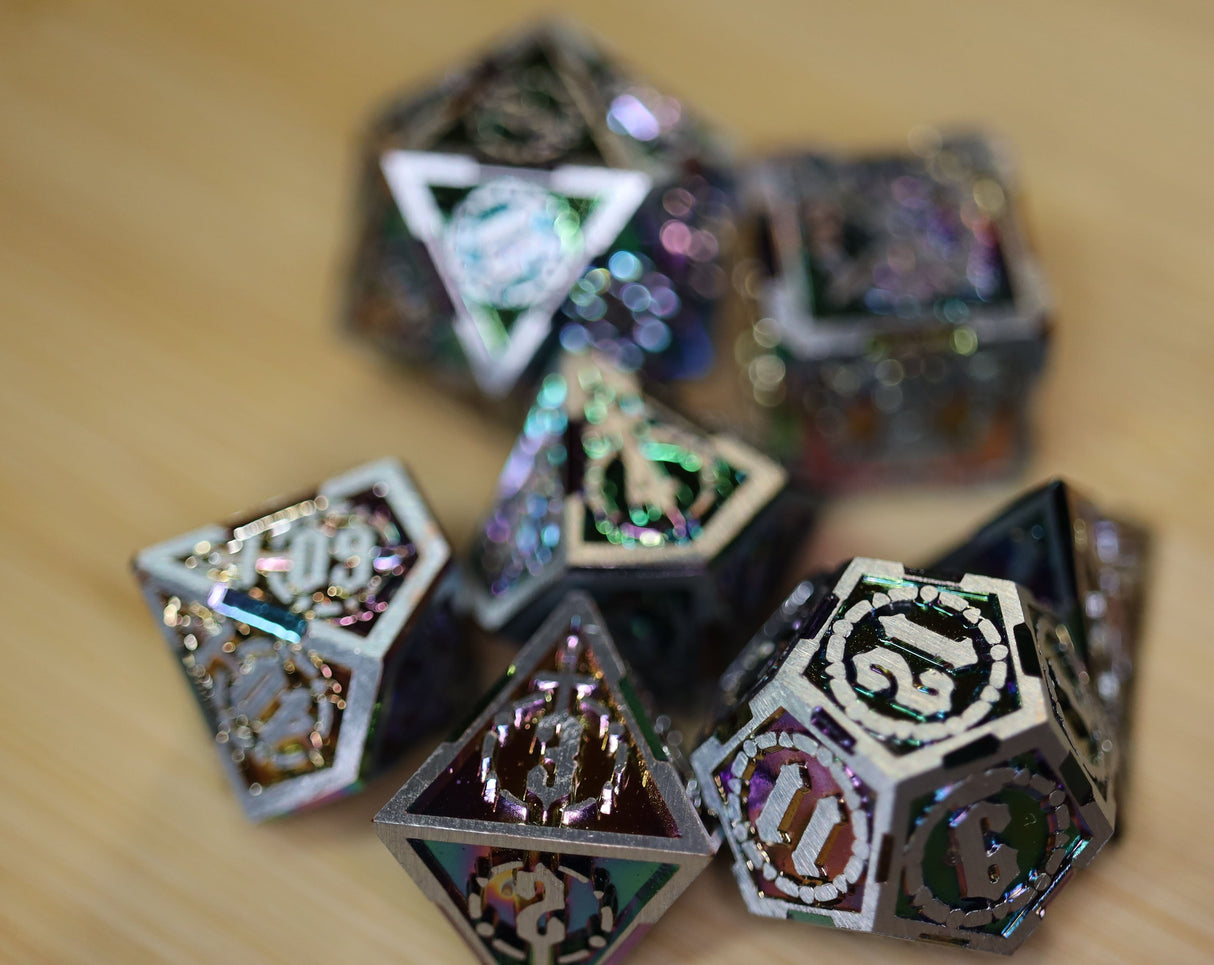 Crossed Swords: Holographic Sword - Metal RPG Dice Set Metal Dice Foam Brain Games