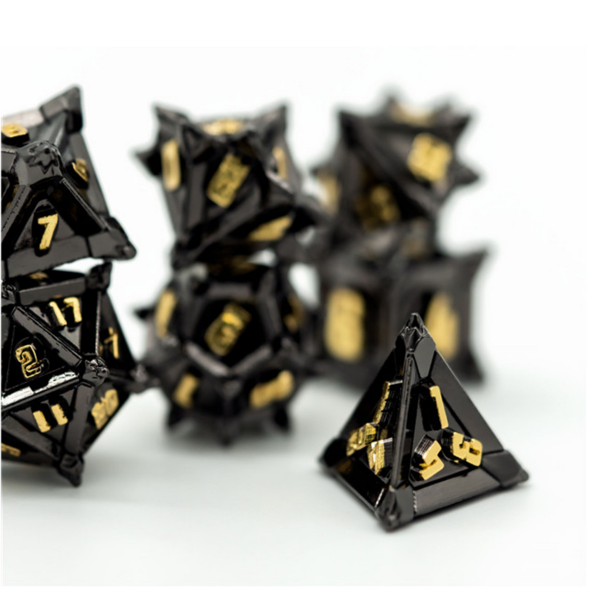 Warrior's Flail: Medieval - Metal RPG Dice Set Metal Dice Foam Brain Games