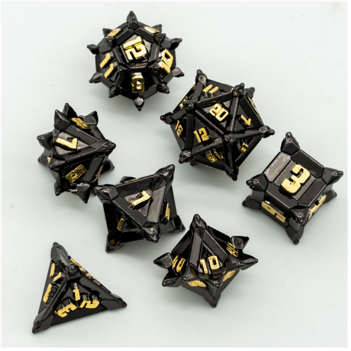 Warrior's Flail: Medieval - Metal RPG Dice Set Metal Dice Foam Brain Games