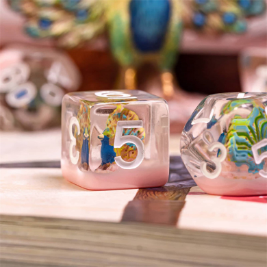 Peacock RPG Dice Set Plastic Dice Foam Brain Games