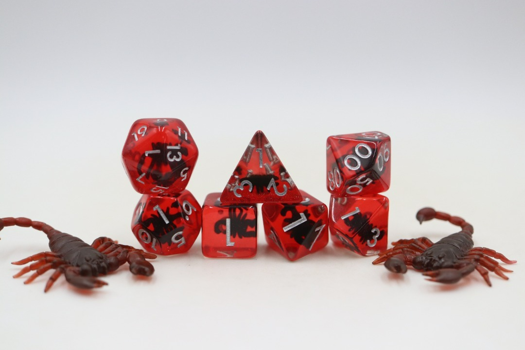 Scorpion RPG Dice Set Plastic Dice Foam Brain Games