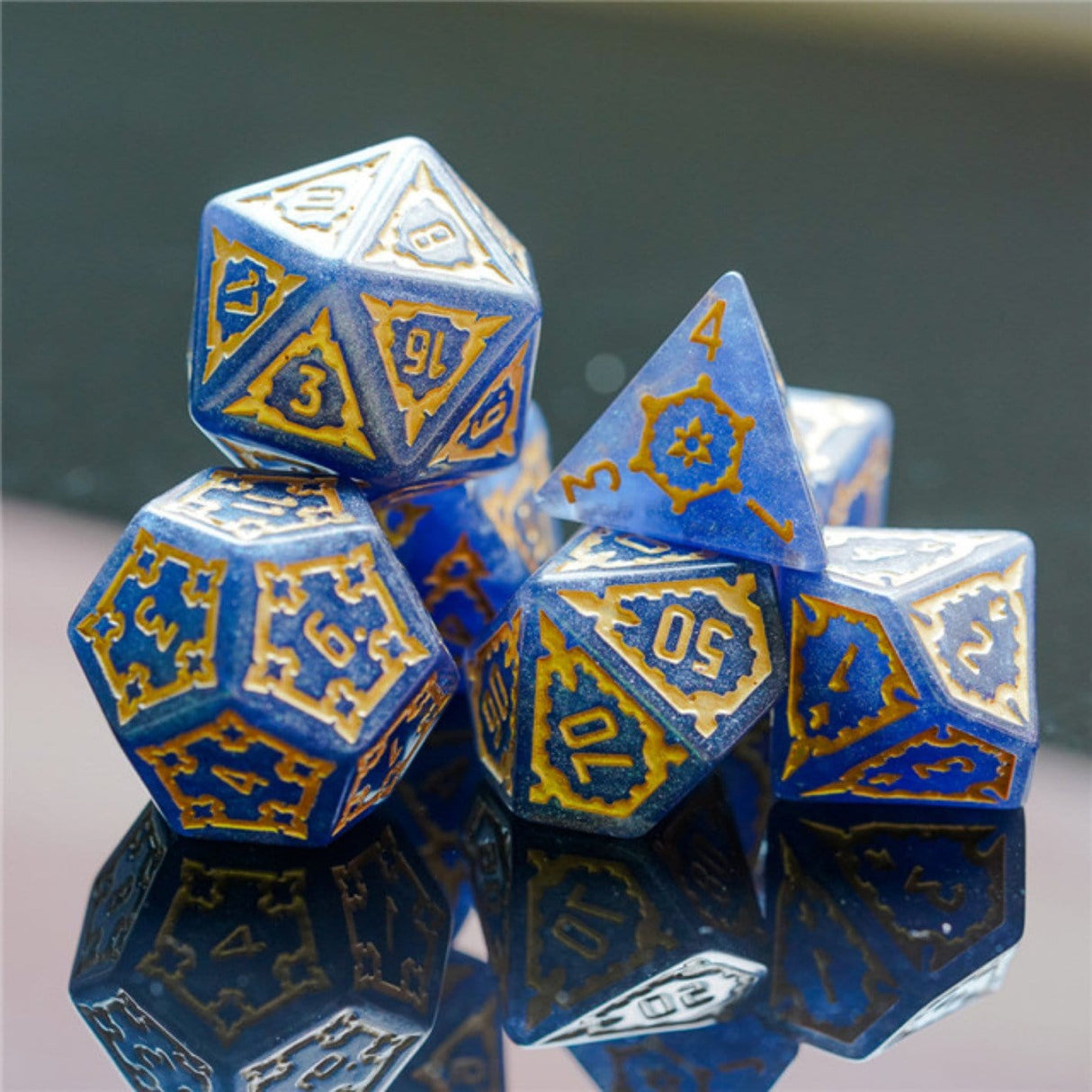 Huge Blue Castle Dice Set - 25mm Plastic Dice Foam Brain Games