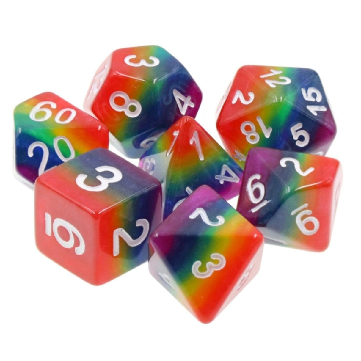 Rainbow Dice RPG Dice Set Plastic Dice Foam Brain Games
