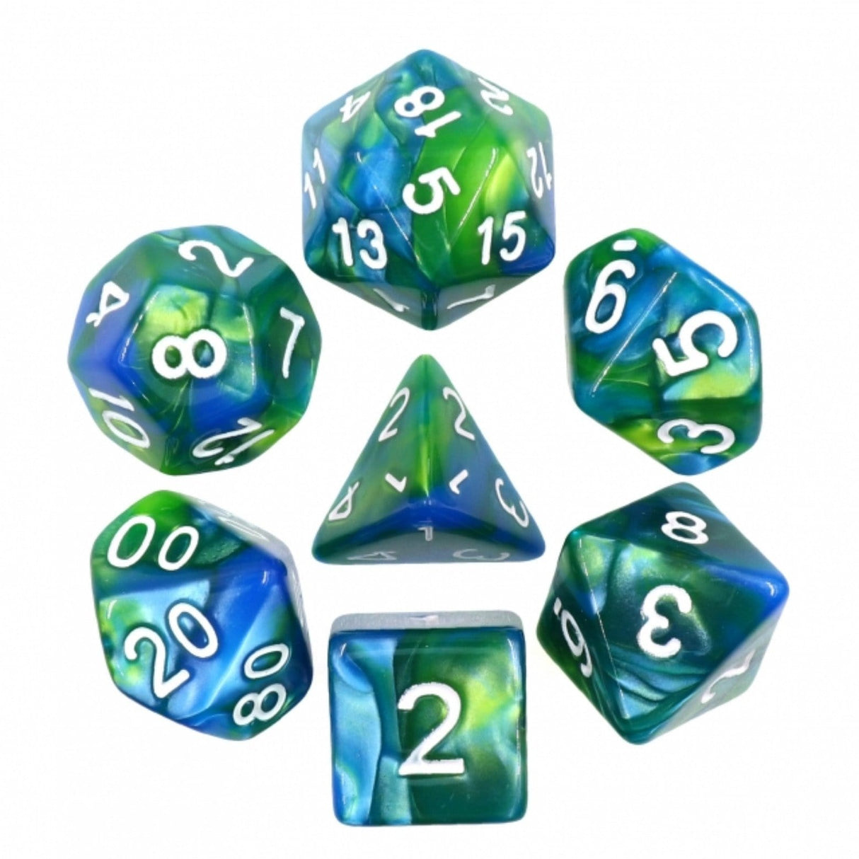 Planet Earth RPG Dice Set Plastic Dice Foam Brain Games