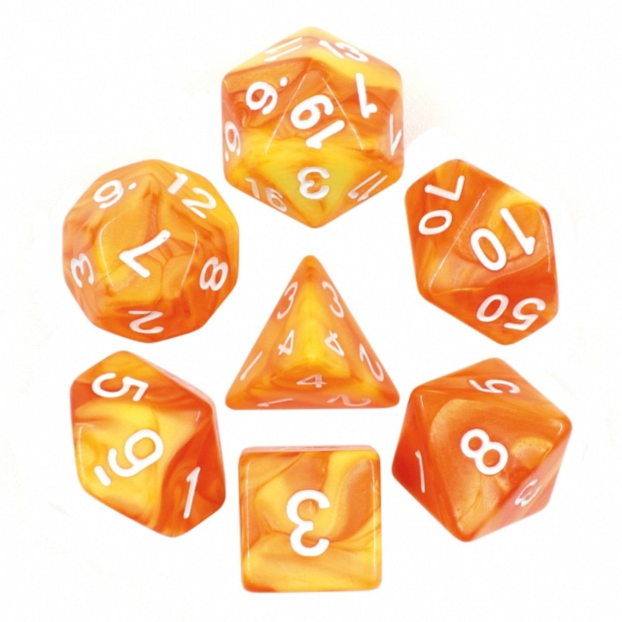 Lemon Sorbet RPG Dice Set Plastic Dice Foam Brain Games
