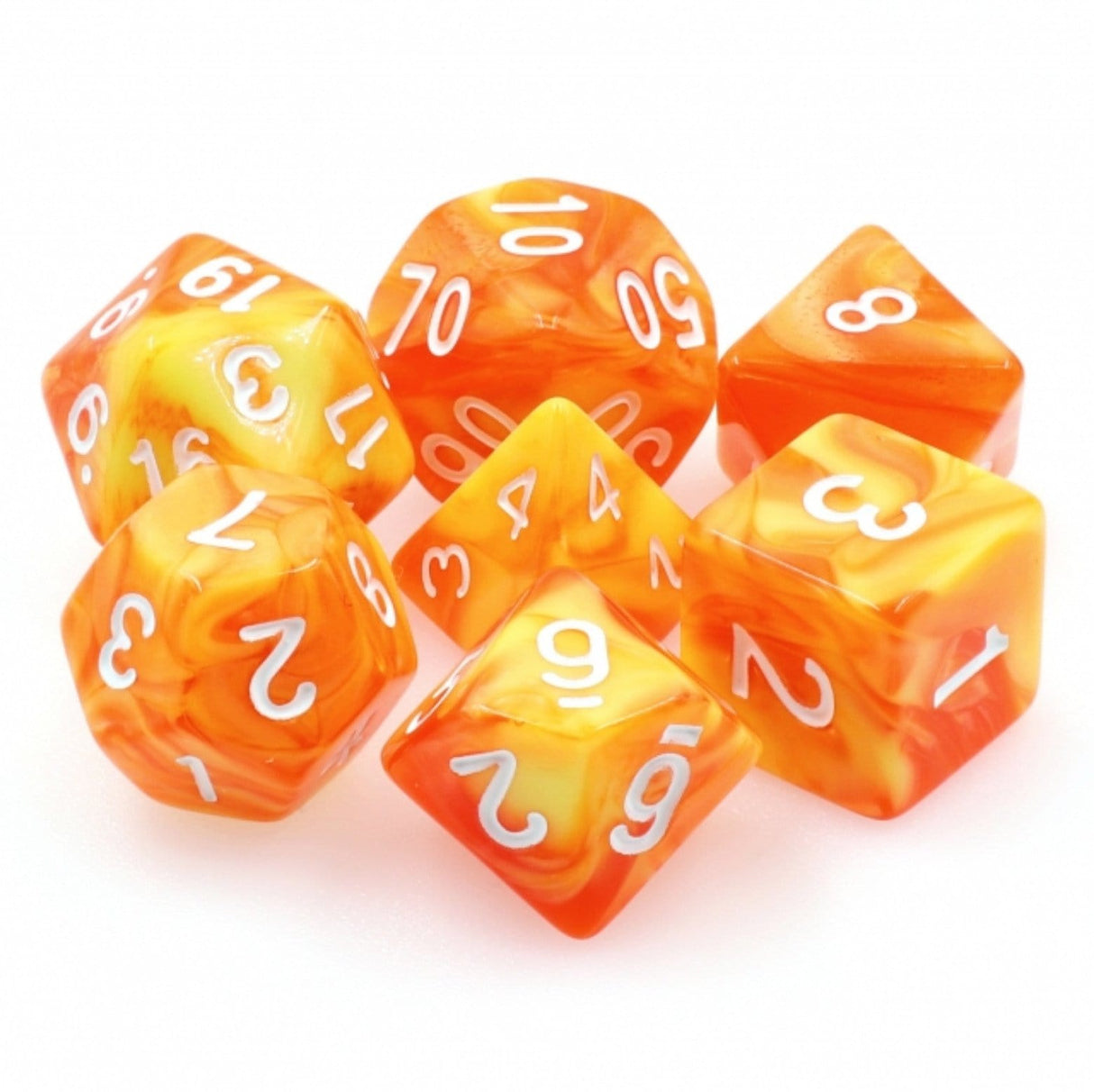 Lemon Sorbet RPG Dice Set Plastic Dice Foam Brain Games