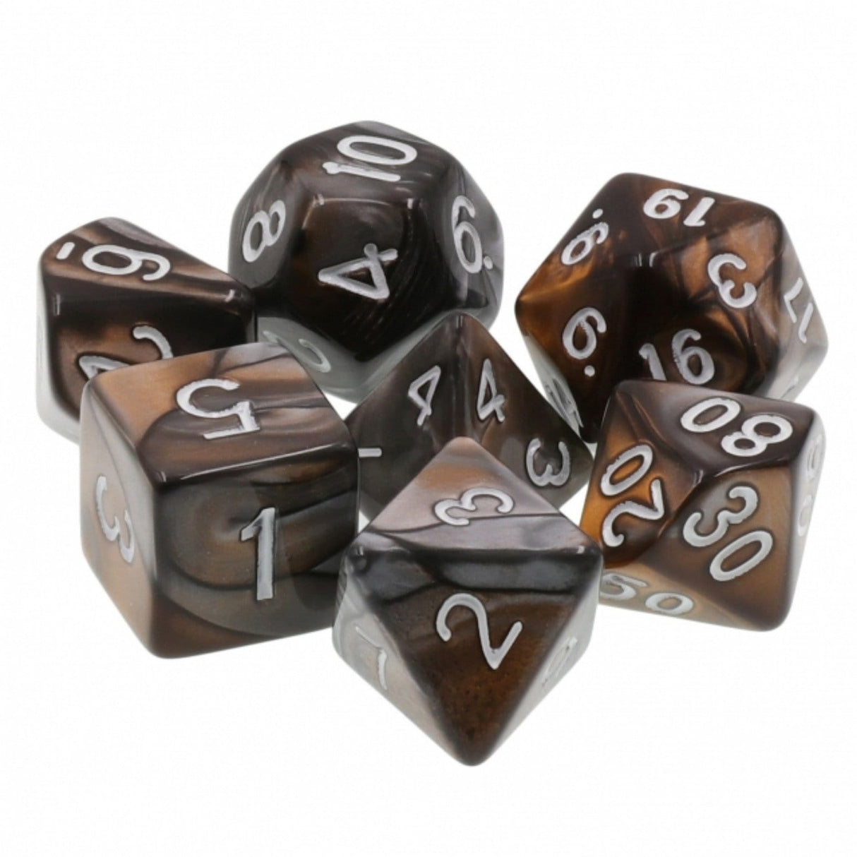 Bronze Coins RPG Dice Set Plastic Dice Foam Brain Games