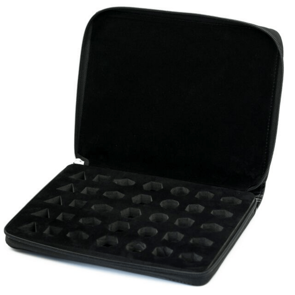 Black Leatherette Folio Dice Case Dice Box Foam Brain Games