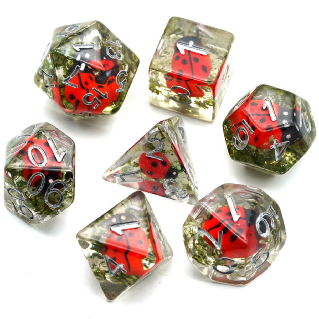 Red Ladybug RPG Dice Set Plastic Dice Foam Brain Games