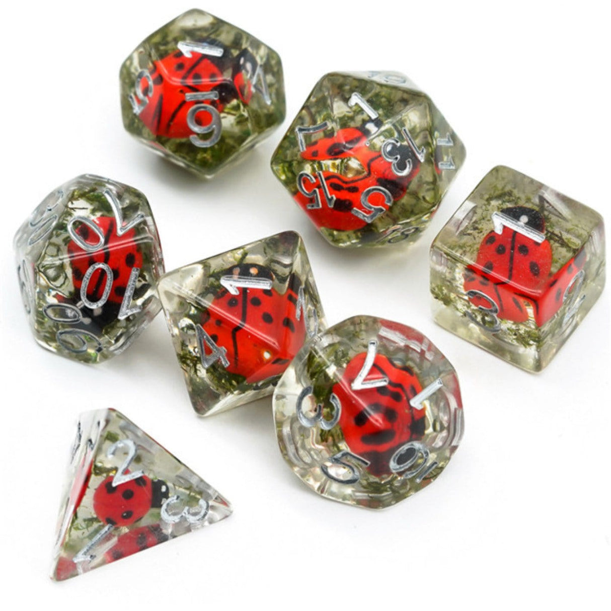 Red Ladybug RPG Dice Set Plastic Dice Foam Brain Games