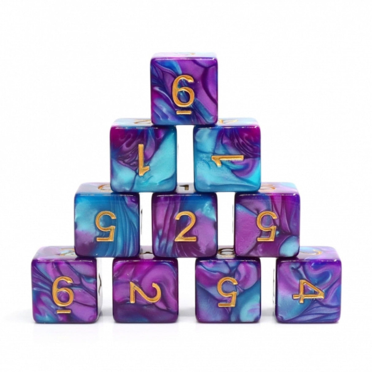 12 piece D6s - Mermaid Beach Plastic Dice Foam Brain Games