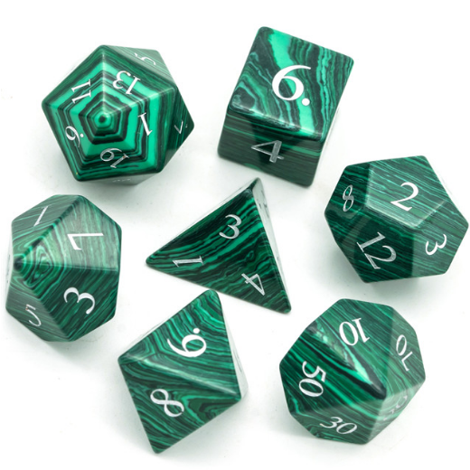 Textured Turquoise Dark Green - Engraved Stone Dice Foam Brain Games
