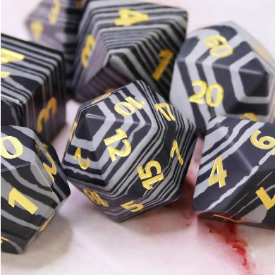 Topography - Black & Gray Stone Dice Stone Dice Foam Brain Games