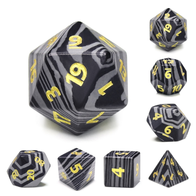 Topography - Black & Gray Stone Dice Stone Dice Foam Brain Games