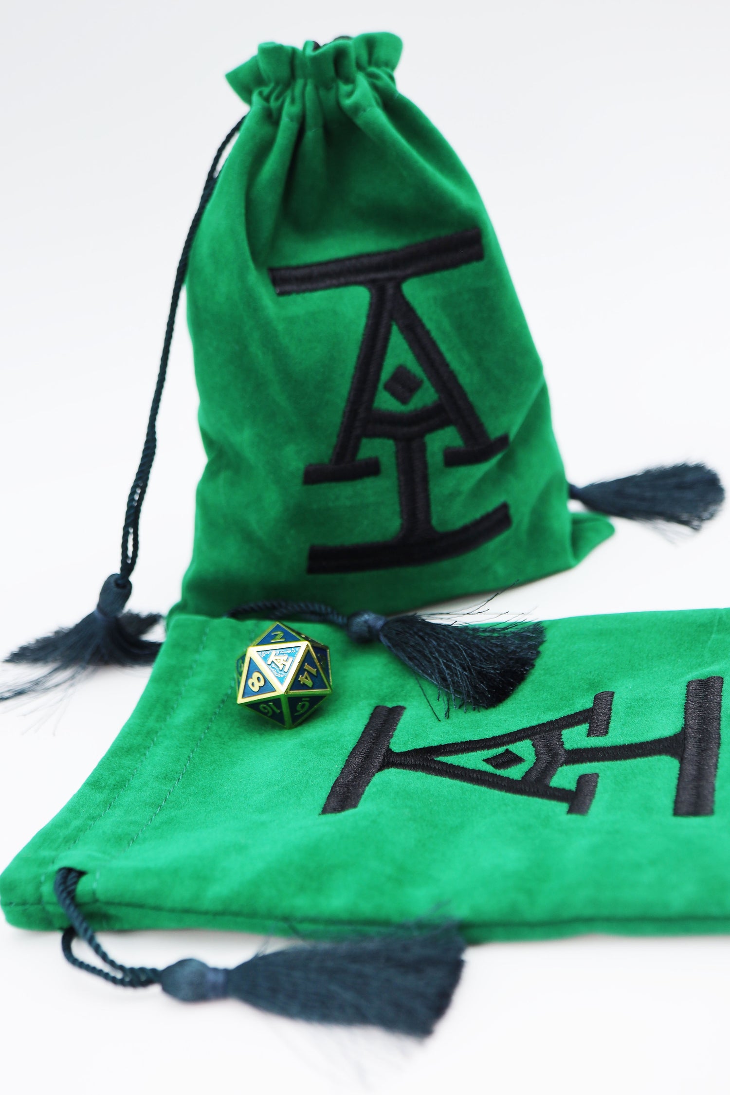 Acquisitions Inc Logo Dice Bag: Green Dice Bag Foam Brain Games