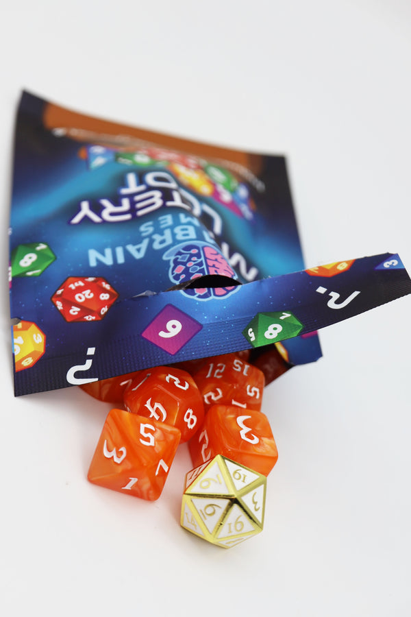 Mystery Loot: Plastic RPG Dice Set & Bonus Metal Die Mystery Loot Foam Brain Games