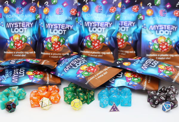 Mystery Loot: Plastic RPG Dice Set & Bonus Metal Die Mystery Loot Foam Brain Games