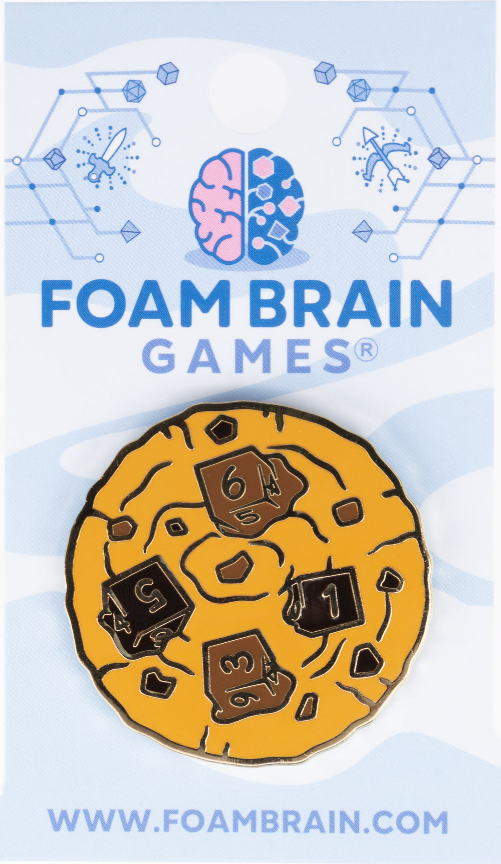 Pastry Pets: Chocolate Chip D6 Enamel Pin Enamel Pin Foam Brain Games
