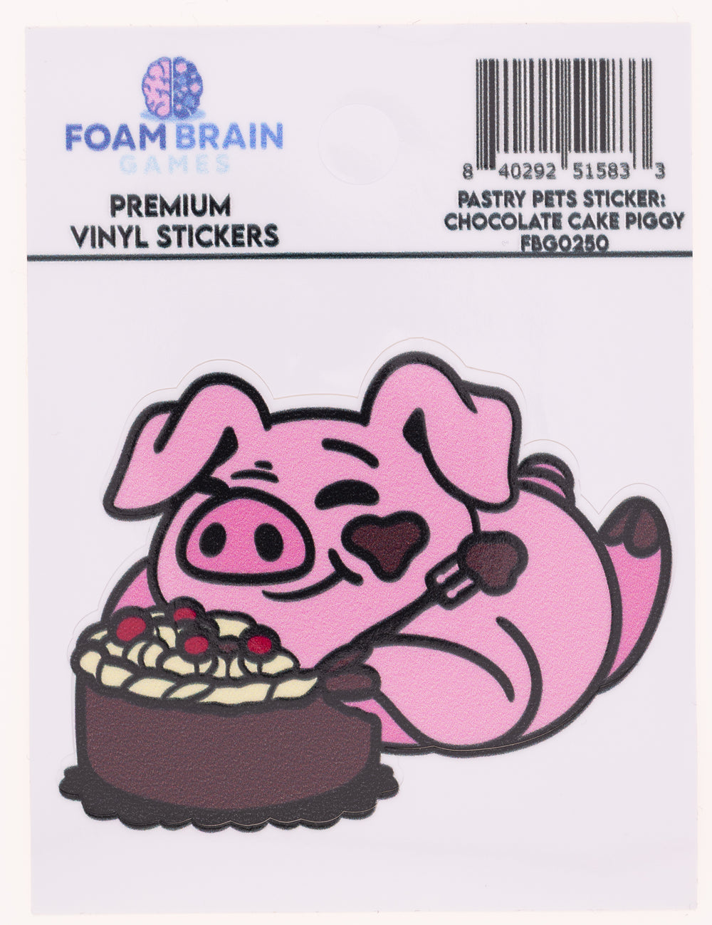 Pastry Pets Sticker: Chocolate Cake Piggy Stickers Foam Brain Games