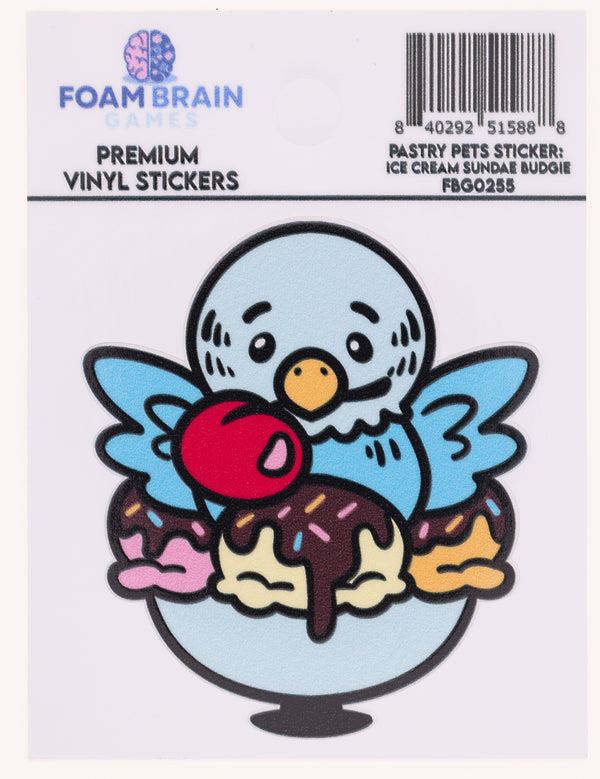 Pastry Pets Sticker: Ice Cream Sundae Budgie Stickers Foam Brain Games