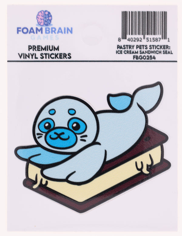 Pastry Pets Sticker: Ice Cream Sandwich Seal Stickers Foam Brain Games