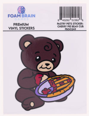 Pastry Pets Sticker: Cherry Pie Bear Cub Stickers Foam Brain Games