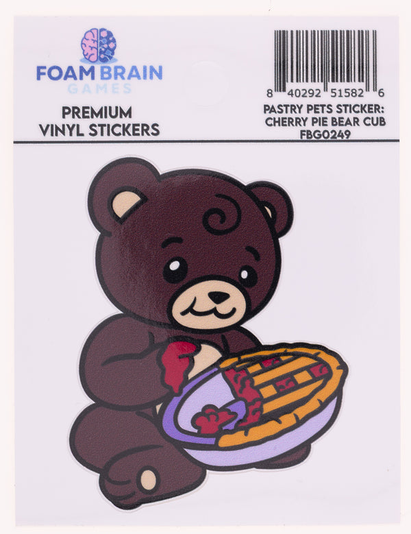 Pastry Pets Sticker: Cherry Pie Bear Cub Stickers Foam Brain Games