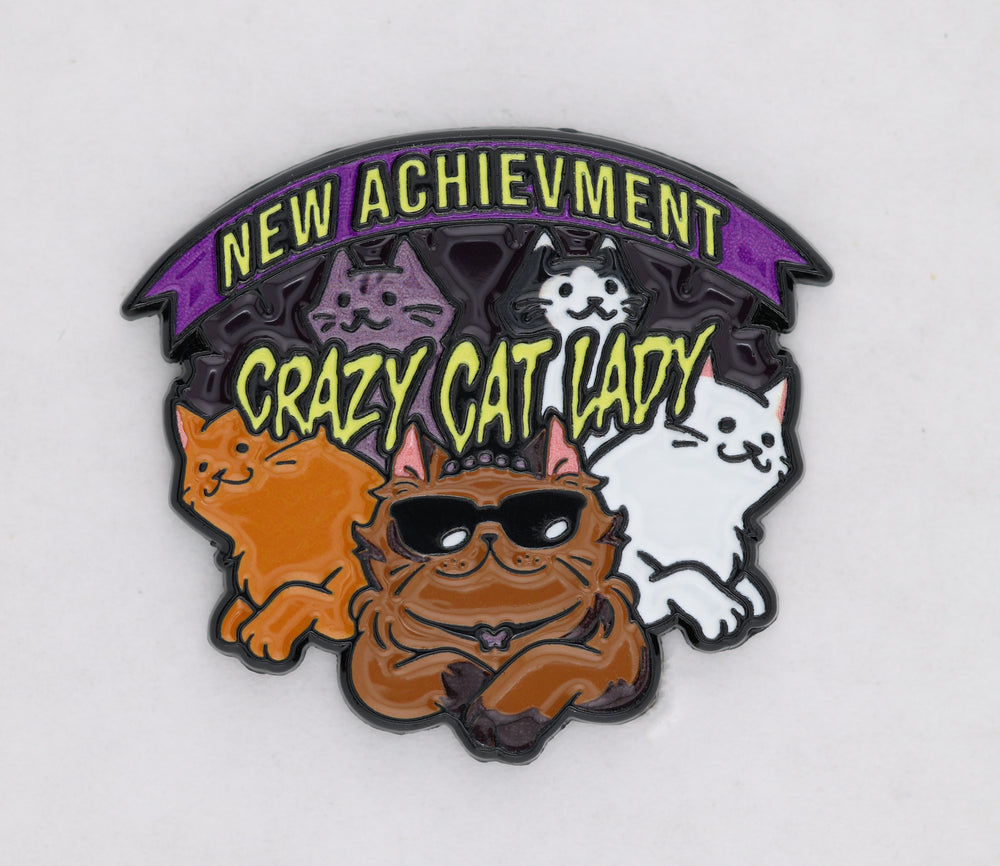 Dungeon Crawler Carl: New Achievement Crazy Cat Lady Enamel Pin Enamel Pin Foam Brain Games