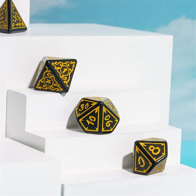 Cryptic Knots: Golden Cuirass RPG Dice Set Plastic Dice Foam Brain Games