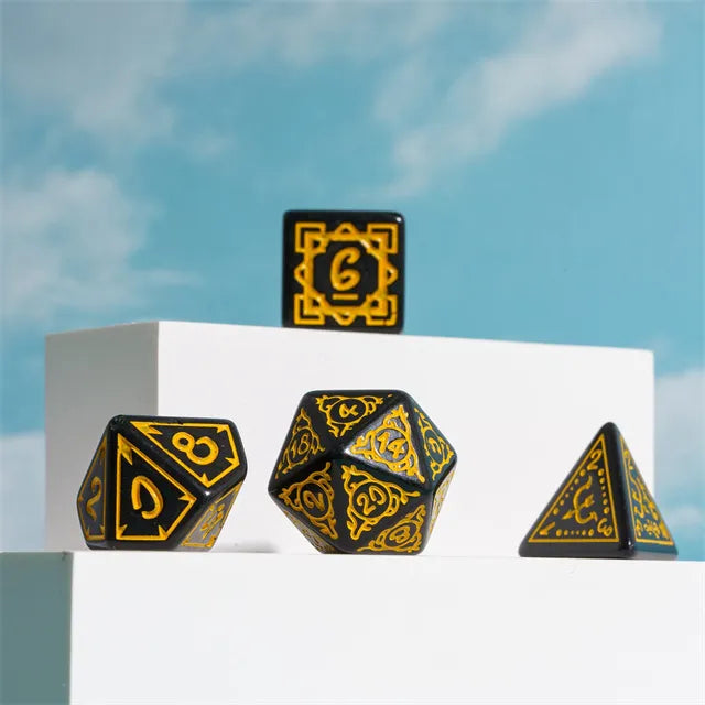 Cryptic Knots: Golden Cuirass RPG Dice Set Plastic Dice Foam Brain Games