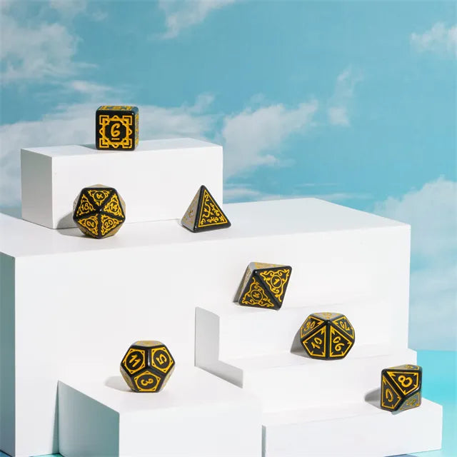 Cryptic Knots: Golden Cuirass RPG Dice Set Plastic Dice Foam Brain Games