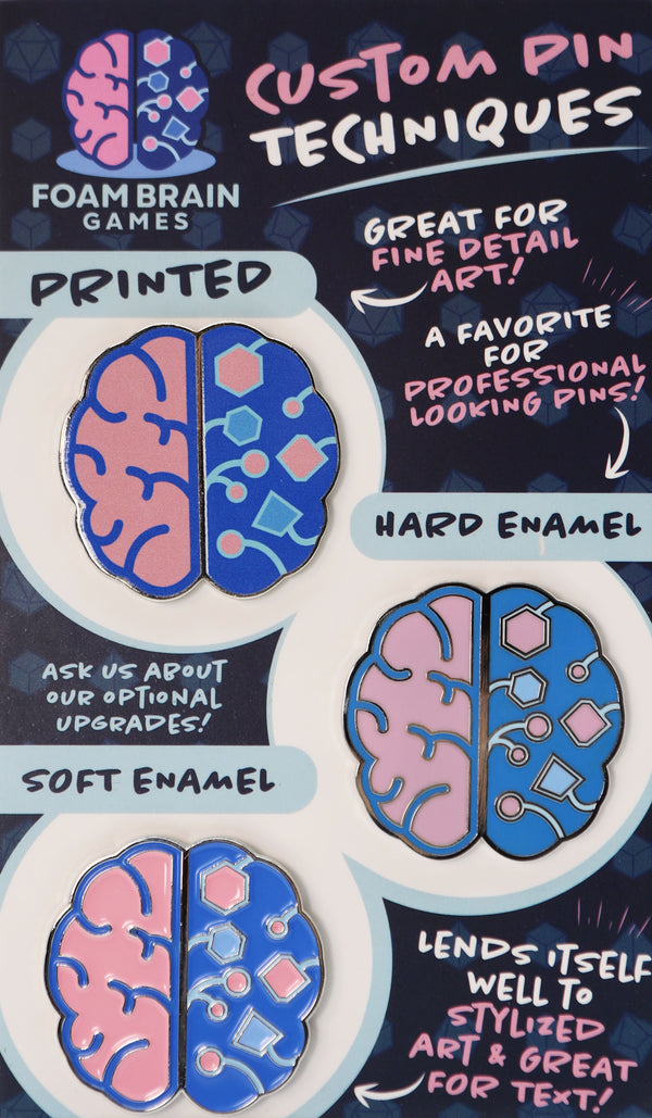 Custom Soft Enamel Pin (New Version) Custom Product Foam Brain Games