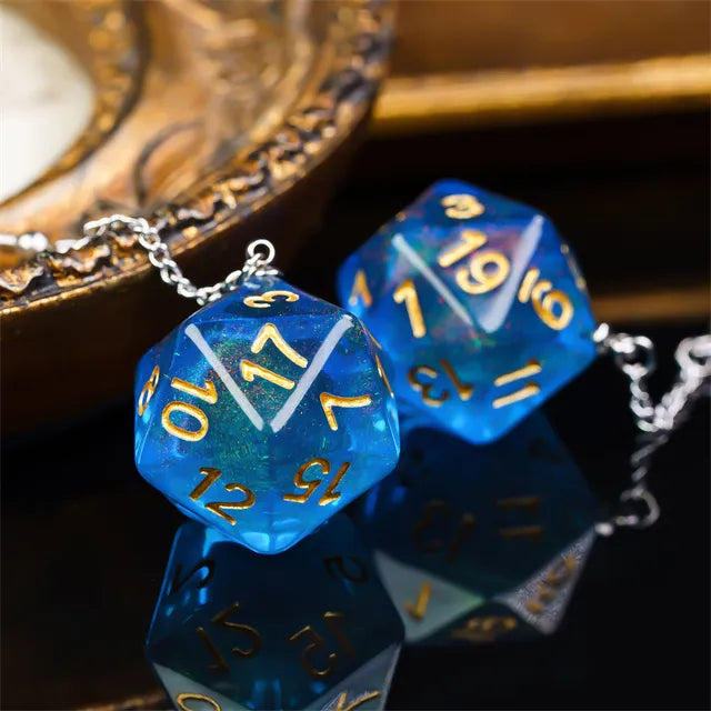 D20 Aurora Earrings: Deep Blue Jewelry Foam Brain Games