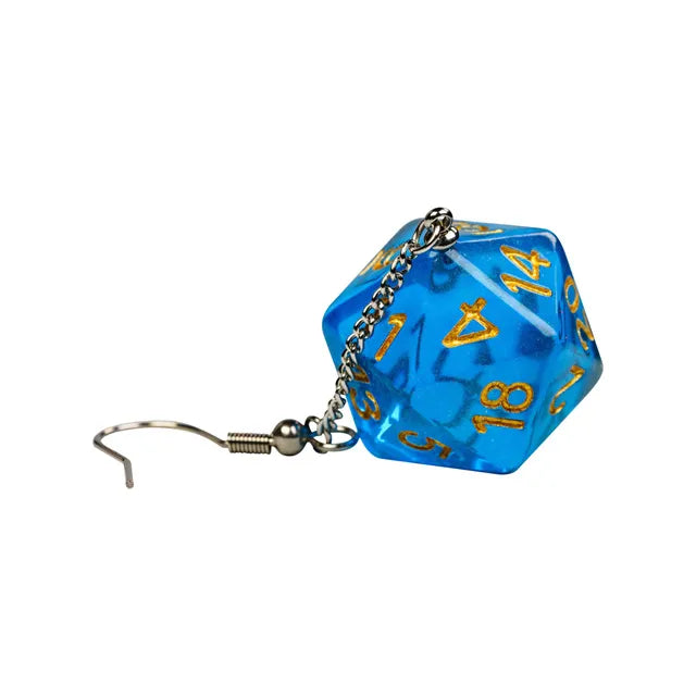 D20 Aurora Earrings: Deep Blue Jewelry Foam Brain Games