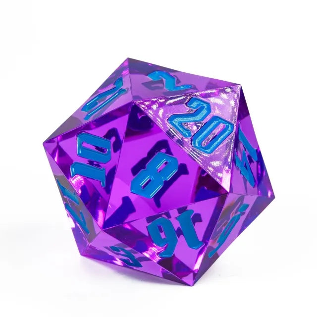 55mm Titan D20 - Sharp Edge Envy Plastic Dice Foam Brain Games