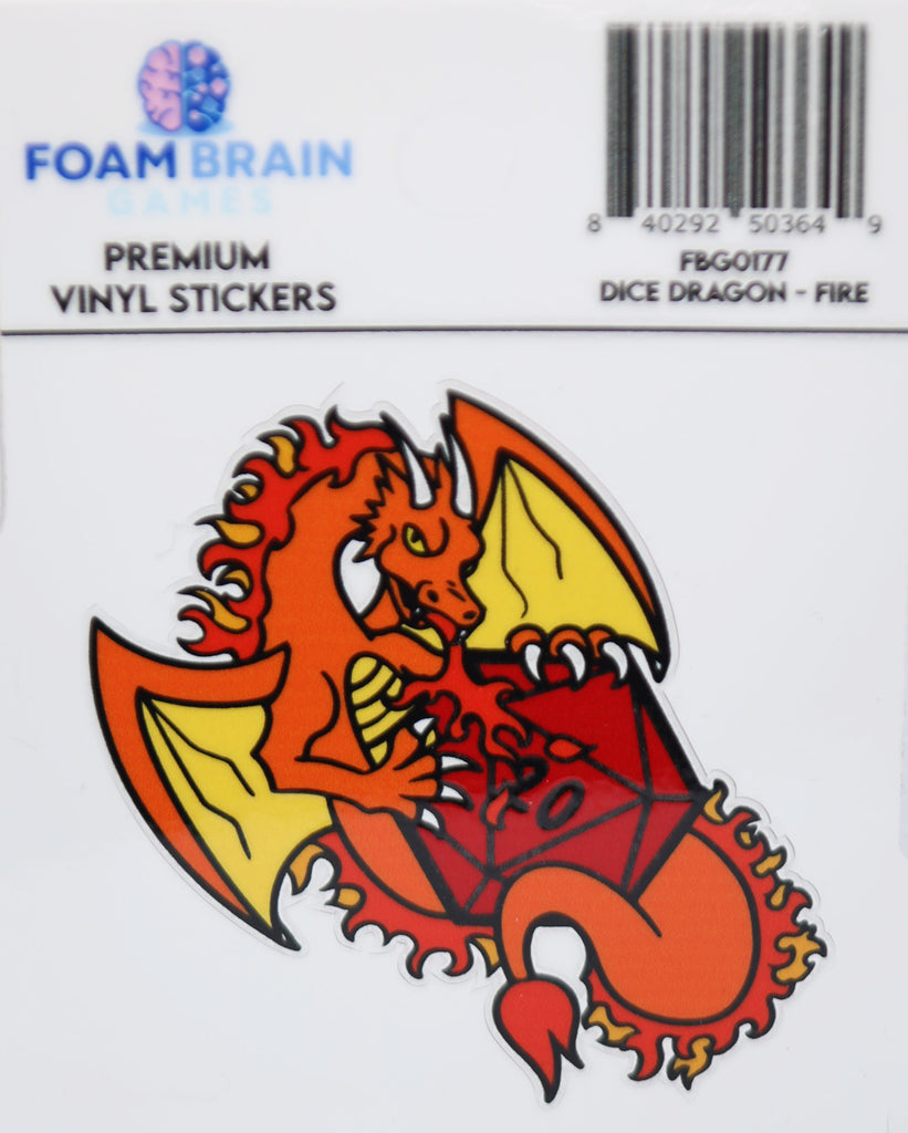 Dice Dragon Sticker: Fire Stickers Foam Brain Games
