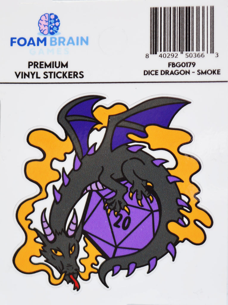 Dice Dragon Sticker: Smoke Stickers Foam Brain Games