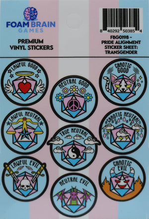 Pride Alignment Sticker Sheet: Transgender Stickers Foam Brain Games