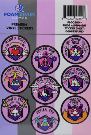 Pride Alignment Sticker Sheet: Genderfluid Stickers Foam Brain Games